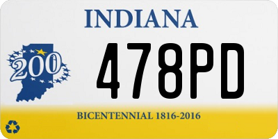 IN license plate 478PD