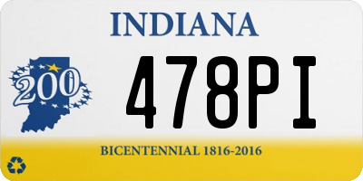 IN license plate 478PI