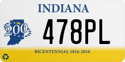 IN license plate 478PL