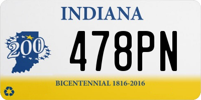 IN license plate 478PN