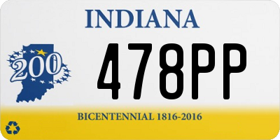 IN license plate 478PP