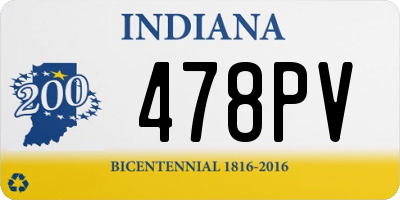 IN license plate 478PV