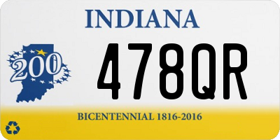 IN license plate 478QR