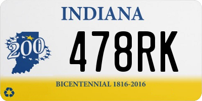 IN license plate 478RK
