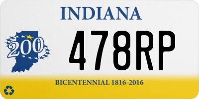 IN license plate 478RP