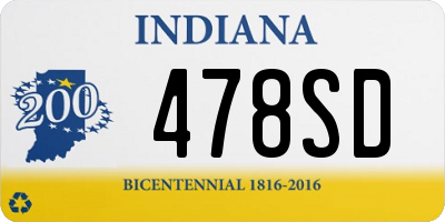 IN license plate 478SD