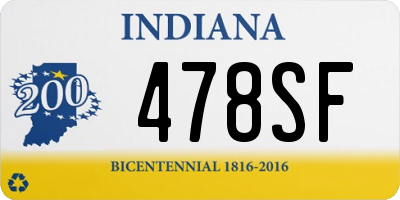 IN license plate 478SF