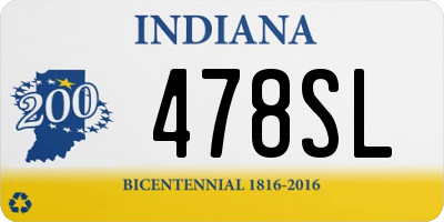 IN license plate 478SL