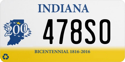 IN license plate 478SO