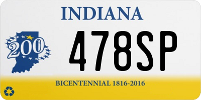 IN license plate 478SP