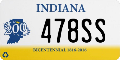 IN license plate 478SS