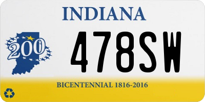 IN license plate 478SW