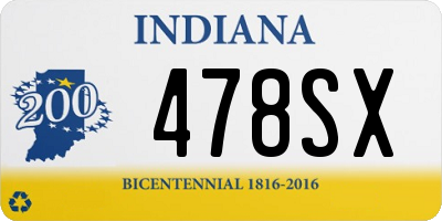 IN license plate 478SX