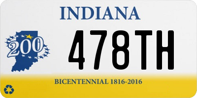 IN license plate 478TH