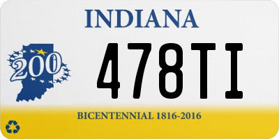 IN license plate 478TI