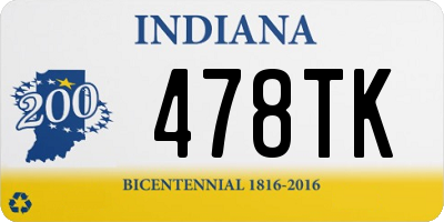 IN license plate 478TK