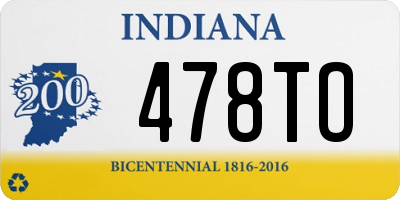 IN license plate 478TO