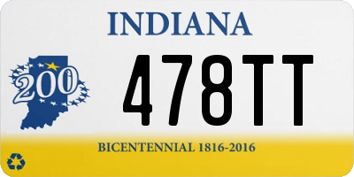 IN license plate 478TT