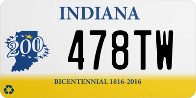 IN license plate 478TW