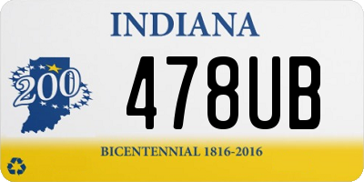 IN license plate 478UB