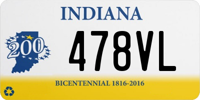 IN license plate 478VL