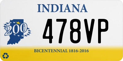 IN license plate 478VP