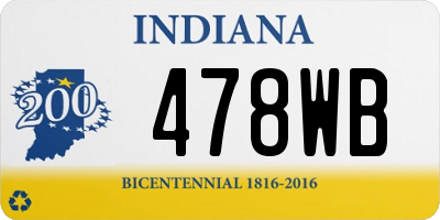 IN license plate 478WB