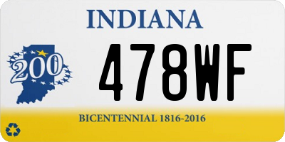 IN license plate 478WF
