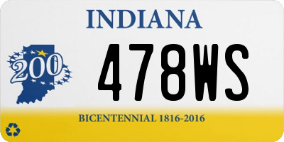 IN license plate 478WS