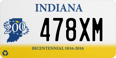 IN license plate 478XM