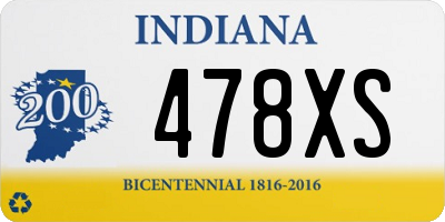 IN license plate 478XS