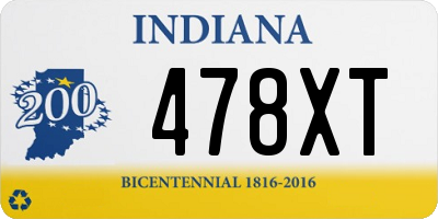 IN license plate 478XT