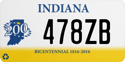 IN license plate 478ZB