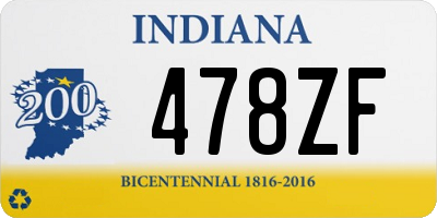 IN license plate 478ZF