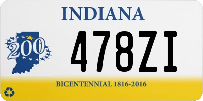 IN license plate 478ZI