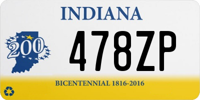 IN license plate 478ZP