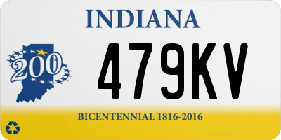 IN license plate 479KV