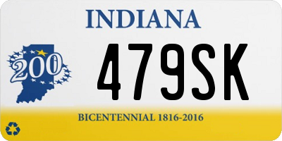 IN license plate 479SK