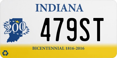 IN license plate 479ST