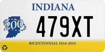 IN license plate 479XT