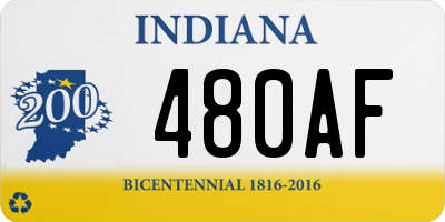 IN license plate 480AF