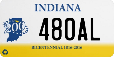 IN license plate 480AL