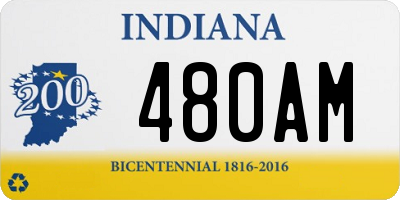 IN license plate 480AM