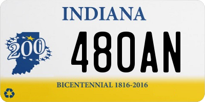 IN license plate 480AN