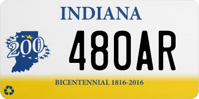 IN license plate 480AR