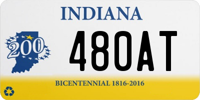 IN license plate 480AT