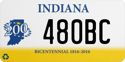 IN license plate 480BC