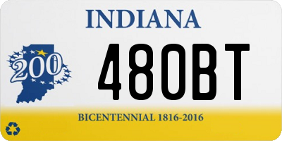 IN license plate 480BT