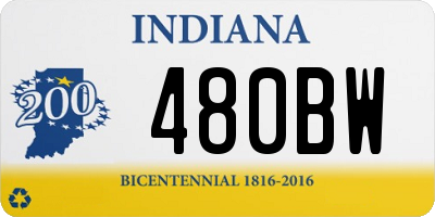 IN license plate 480BW