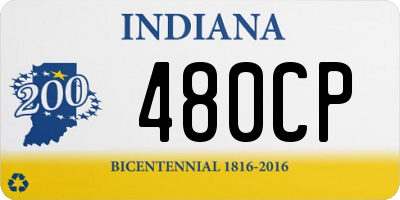 IN license plate 480CP